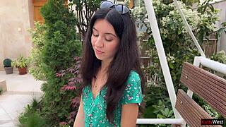 Hottie loses bet walks public streets cum-covered face from blowjob