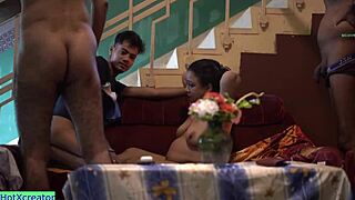 Bhabhi's wild gangbang party ignites amazing interracial heat