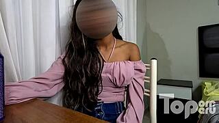 peruvian-venezuelan latina sandra's homemade casting creampie interview pov