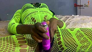 Vera Toys Her Pussy Then Takes Oiled Big Black Cock Creampie Squirting