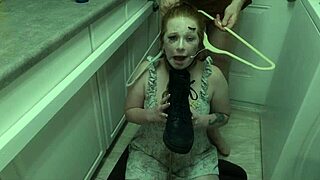siren slurps cum off boot in degradation play