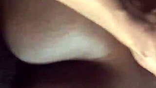 damn ebony teen sneaks curved monster cock while fam next door