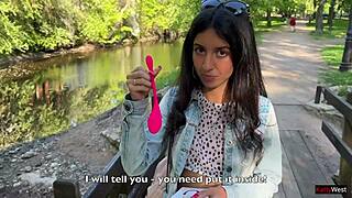 What If Friend's Toy Makes Me Cum in Skirt on Busy Street?