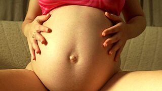 pregnant stepsis teases big ass panties cameltoe pussy and tits then masturbates