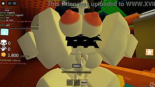 Two cute futanari bitches with big asses and tits play lesbian in roblox