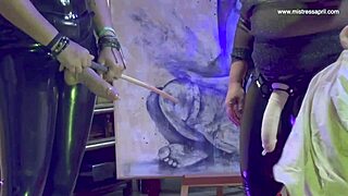 dominatrix mistress april turns slave into squirting centipede strapon toy fuck