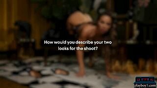 Up close abigail mac milf babe strips lingerie for hairy pussy boobs tease 👀