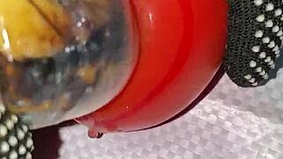 redhead's wet asshole gets hardcore banana anal by daddy man