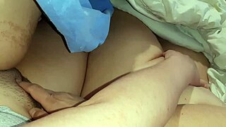 Girlfriend Asleep Beside Me, I Secretly Masturbate Neighbor's Hairy Pussy