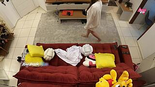 Hot Wife Tempts Delivery Boy Into Sofa Creampie Sex With Subtitles