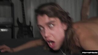 desperate submissive teen begs for cum in rough group