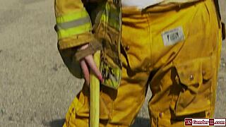 aspen brooks the trans firewoman bareback rides cock with ass licking