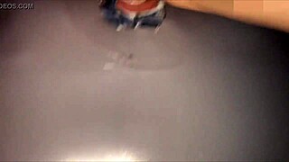 Girlfriend sneaks alone in swing cabin for massive cock action?
