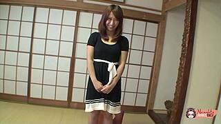 um audition with cheery ayumi chiba turns lewd her hairy pussy drips cum from toys