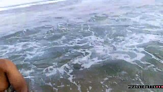  young ebony couple hits the beach for wet pussy pounding vacation