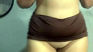 Hey watch this big ass Brazilian brunette tease her natural tits wildly