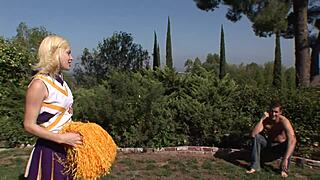 cheerleader milf in lingerie heels outdoor cock suck anal