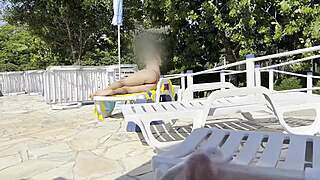 Public Pool Milf Grabs My Big Cock Handjob For Outdoor Cumshot