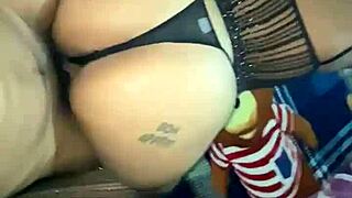 Latina Culona Stuffs Stockings Tight