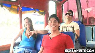 i'm obsessed watching this young latina bitch get railed on bus 14