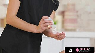 Horny Gia Derza Gets Oiled Pussy Lick in VR Game Massage!