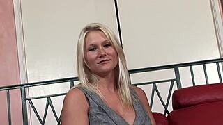 Blondie Licks Huge Round Boobs to Lure Your Cock