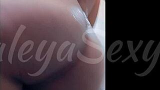 gorgeous latina model's huge tits bounce naked shower slowmo 🔥🫧