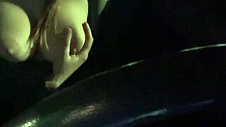 italian milf artemisia love flashes her huge naked tits while driving publicly