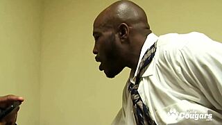 horny secretary nikki sexxx gulps two massive black cocks at work