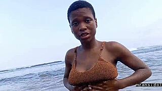  young ebony couple hits the beach for wet pussy pounding vacation