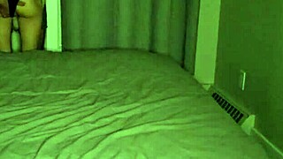 Young silly petite brunette plays around in bedroom