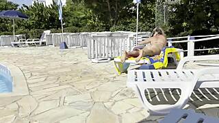 Public Pool Milf Grabs My Big Cock Handjob For Outdoor Cumshot