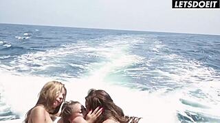 ginebra bellucci marilyn crystal and isizzu lick pussies kiss moan in amazing yacht lesbian 3some