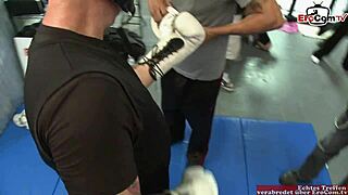 chubby brunette slut with big tits fucks fighter hard 😈🍑💦🔥