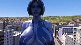 cortana and siri clash in epic giantess battle with huge asses and tall bodies
