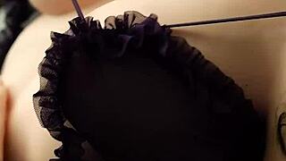 innocent asian wife strips naked... what's she hiding under there?