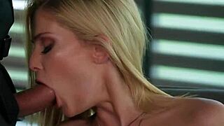 Can This Blonde Babe Handle Two Monster Cocks in Her Mouth?