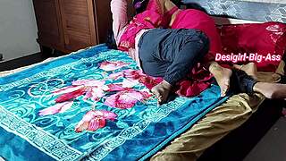 in the bedroom, indian husband slams wife's big ass doggystyle hard