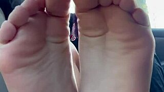 Public Teen Flashes Feet JOI Anal Dildo Ride Caught In Car
