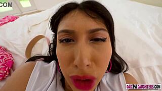 pouty girl rides stepdad's cock to forget her ex... wild reality fuck