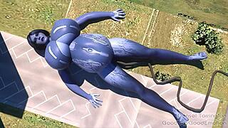 cortana and siri clash in epic giantess battle with huge asses and tall bodies