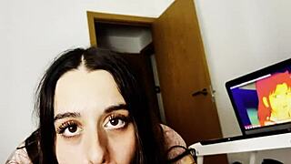 CREAM AND MILK FLOODING TEEN MOUTH IN CUMSHOT FEAST!