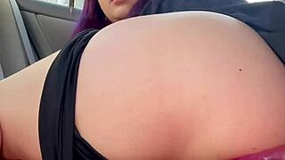 Public Teen Flashes Feet JOI Anal Dildo Ride Caught In Car
