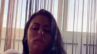 she grabs sapphire's dildo for solo deep throat anal and vaginal masturbation compilation