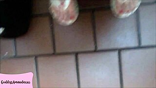 stay at my feet while i piss toilet dog???