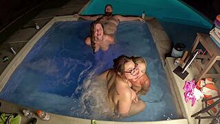 hot tub orgy bash with deliah grace n scarlett venom splashing cum everywhere 🔥🛁💦