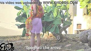 italian babe moans fucked rough behind cactus outdoor