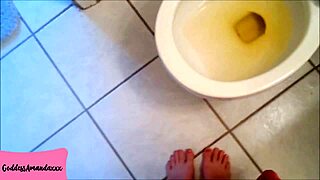 stay at my feet while i piss toilet dog???