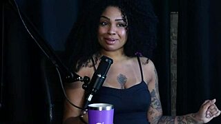 naughty black babe flashes tits teases blowjob and fisting fetish