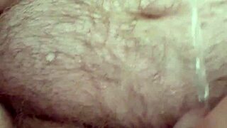 Rusty Mature Neighbor Pisses Freely!